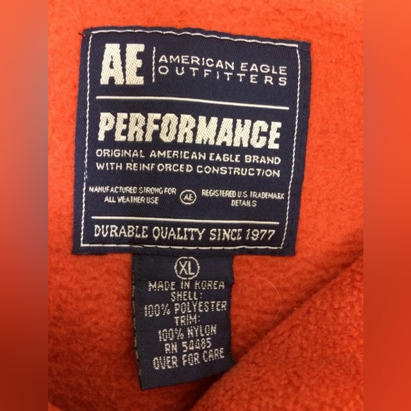 American Eagle Outfitters AE Performance XL Vest Fleece Full Zip Rust Orange - Picture 5 of 8